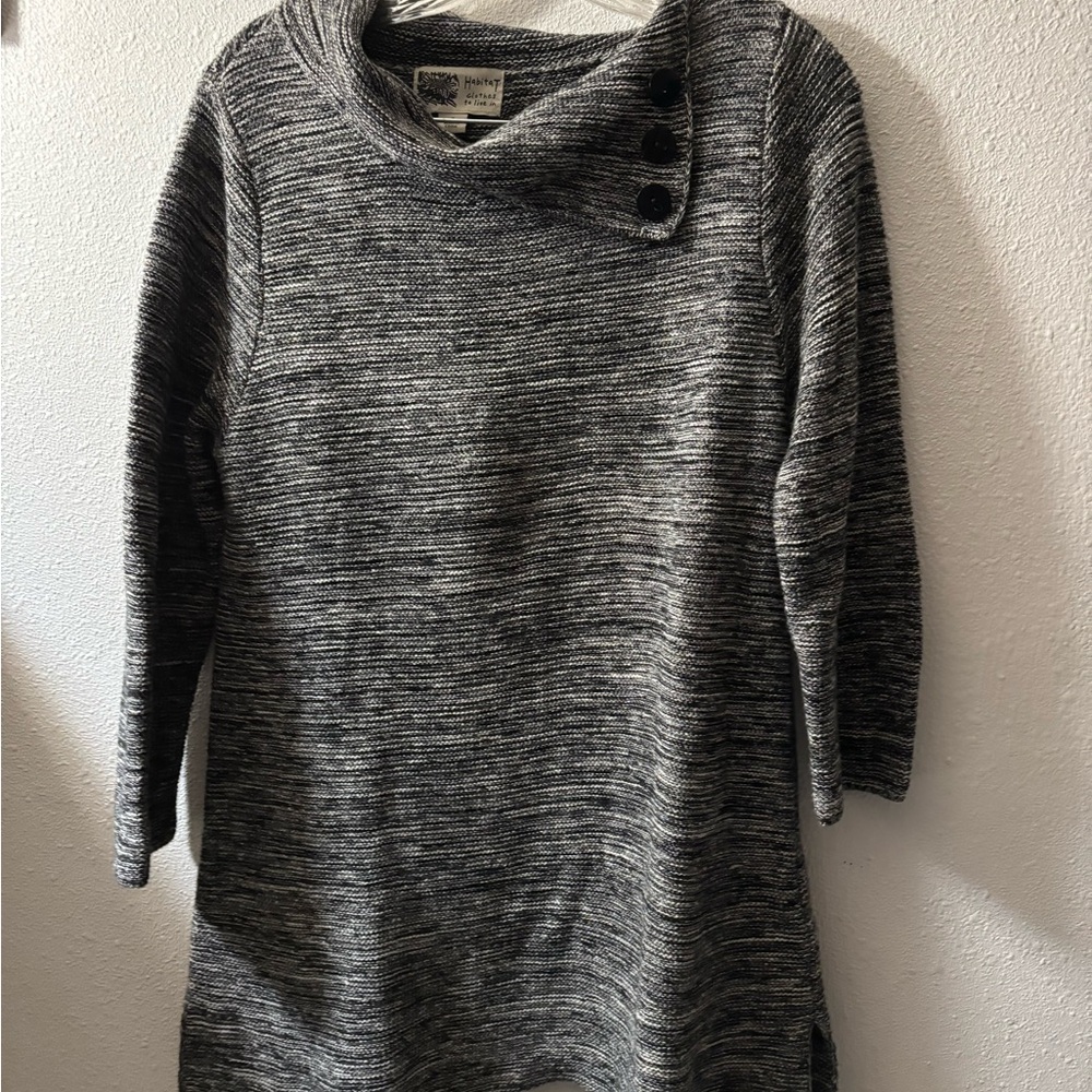 Habitat Marled Gray Cowl Neck Sweater | Small